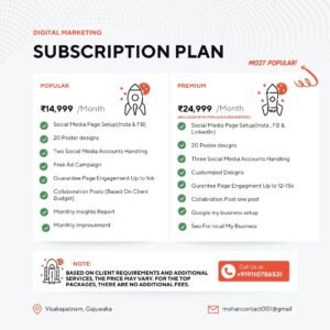 Digital Marketing Popular Subscription Plan